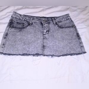 Vanilla Star Black Stonewash Denim Mini Skirt